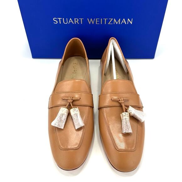 Stuart Weitzman Wylie Women Flat Loafer/Mule Size 11 Tan Luxe Leather Tassel New - Picture 12 of 12